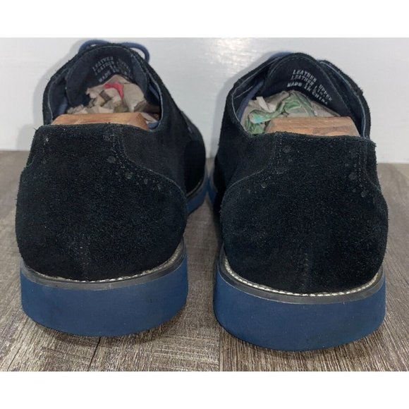 Joseph Abboud * Black Seude w Blue Sole/Stitching * Lace-Up * Men's Size 11.5 - Picture 6 of 11